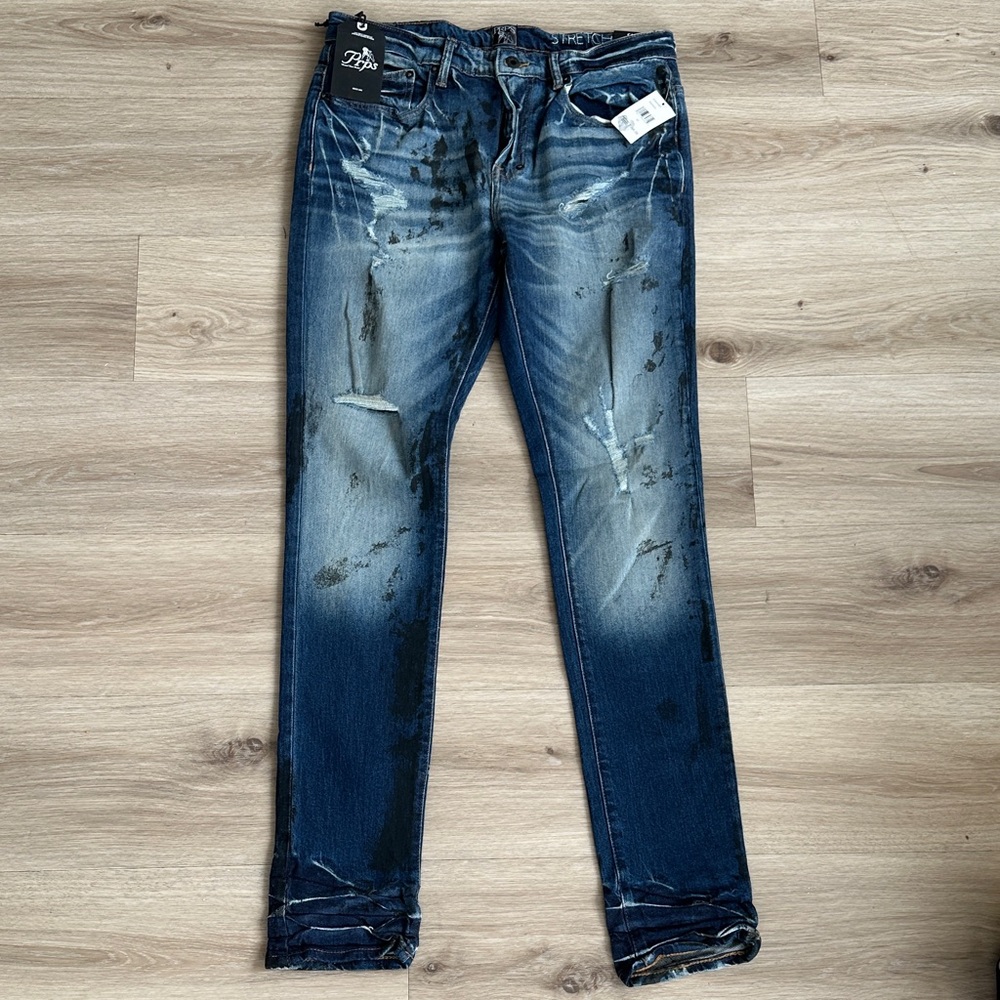 Distressed - PRPS JEANS Size 33 Cayenne Fit Super Skinny Indigo Japanese Denim